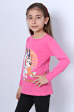 KIZ ÇOCUK UZUN KOL TSHİRT BLUEY İLE BİNGO BASKILI BİSİKLET YAKA D46
