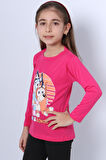 KIZ ÇOCUK UZUN KOL TSHİRT BLUEY İLE BİNGO BASKILI BİSİKLET YAKA D46
