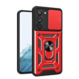 Gpack Samsung Galaxy S23 Plus Kılıf Sert Silikon Tank Aramid Sürgülü Vega Yüzüklü