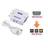 Vga To Av 3Rca Video 1080p Çevirici Dönüştürücü Adaptör 3.5mm Destekli