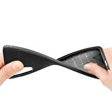 Smcase Samsung Galaxy A51 Kılıf Deri Dokulu Silikon  Nano Ekran Koruyucu