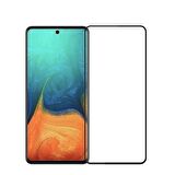 Smcase Samsung Galaxy A51 Kılıf Deri Dokulu Silikon  Tam Kapatan Ekran Koruyucu