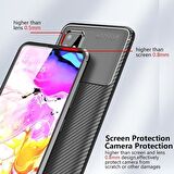 Smcase Samsung Galaxy A51 Kılıf Negro Mat Silikon  Nano Ekran Koruyucu