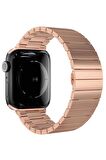 Megafox Apple Watch Seri 2/3/4/5/6/7/8/Se/Ultra Metal Paslanmaz Klipsli Kordon 42-44-45-49Mm Uyumlu 
