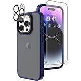 Gpack Apple iPhone 13 Pro Max Kılıf İmpact Alpin Mat Buzlu Kapak  Nano Ekran Koruyucu  Kamera Koruyucu