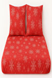 More Home  Çift Kişilik Lastikli Çarşaf  Seti + Yastık Kılıfı kar tanesi