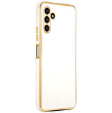 Gpack Samsung Galaxy A04S Kılıf Bark Parlak Silikon Renkli Kenarları Rose