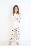 Kız Çocuk Orta Kalınlıkta Basic Baskılı Pijama Takımı