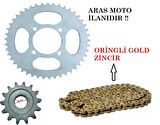 RKS 150 ORİNGLİ ZİNCİR DİŞLİ SETİ ZİNCİR ORİNGLİ GOLD SARI - ARASMOTO