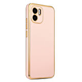 Gpack Xiaomi Redmi A1 Kılıf Bark Parlak Silikon Renkli Kenarları Rose