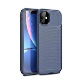 Smcase iPhone 12 Kılıf Negro Karbon Silikon  Tam Kapatan Cam