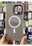İPHONE 15 PRO MAX UYUMLU MAT KILIF MAGNETİC GRİ