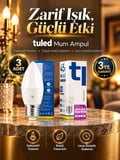 Tuled Redeem Plus 4.3 W LED Ampul, 5700 Kelvin  E27 C 37S  , Titreşimsiz, Göz Konforu, 609 Lümen, Parlak Beyaz 3 adet