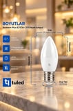 Tuled Redeem Plus 4.3 W LED Ampul, 5700 Kelvin  E27 C 37S  , Titreşimsiz, Göz Konforu, 609 Lümen, Parlak Beyaz 3 adet