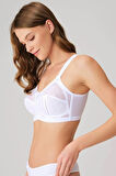 Kadın Pamuklu Balenli Beyaz Desteksiz Dolgusuz Toparlayıcı Küçültücü Sütyen