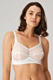 Kadın Balenli Desteksiz Ekru Dolgusuz Toparlayıcı Dantelli Küçültücü Sütyen