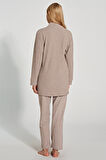 Kadın Uzun Kollu Triko Hıkarlı 3'lü Pijama Takımı
