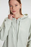 Kadın Açık Yeşil Uzun Kollu Kapüşonlu Pijama Takımı