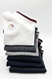 CİHO SOCKS Basic 6 Çift Erkek Lastik Kısmı Şerit Detaylı Patik Çorap