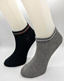 CİHO SOCKS Basic 6 Çift Erkek Lastik Kısmı Şerit Detaylı Patik Çorap