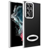 Gpack Samsung Galaxy S22 Ultra Kılıf Logo Gösteren Kamera Korumalı Silikon