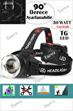OR-T116 Şarjlı Kafa Lambası 30 Watt Profesyonel Kafa Feneri Tg LED Zoom Özellikli