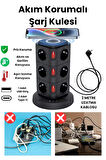 Yeni Akım Korumalı 2.4a Kule Priz Kablosuz Şarj Istasyonu 12x Soketli 2×type-c 1x Usb çıkışı