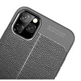Smcase iPhone 12 Pro Max Kılıf Deri Dokulu Silikon  Nano Ekran Koruyucu