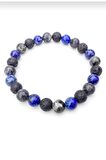 Öğrenci Doğal Lapis Lazuli,lava ,labradorit Yıldız Düşüklüğü Için Şifalanma Bileklik 8mm