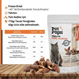 Kedi ve Köpekler için %100 doğal Aç-Bitir Mama - Dondurularak Kurutulmuş Tavuk Yürek - 2 x 10gr