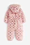 Next Baby Pink Tam Polar Astarlı Suya Dayanıklı Kar Tulumu