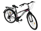 CORELLİ SPINNEY WX200 26" JANT 21 VİTES V FREN 16" KADRO SİYAH PEMBE BEYAZ KADIN ŞEHİR BİSİKLETİ