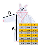Kapüşonlu Çocuk Bornozu,Pamuklu,Kulaklı,Hayvan Figürlü-TAVŞAN