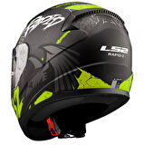 LS2 Rapıd 2 Race Raven Mat Siyah-gri-neon Sarı Kask L Beden
