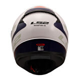 LS2 Rapid 2 Driveway Full Face Beyaz - Mavi Motor Kaskı XXL Beden