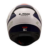 LS2 Rapid 2 Driveway Full Face Beyaz - Mavi Motor Kaskı L Beden