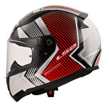 LS2 Rapid 2 Extra Beyaz- Kırmızı Full Face Motor Kaskı XXL Beden