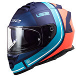 LS2 STORM 2 SLANT MAT MAVİ-TURUNCU KASK 3XL