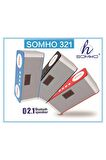 So Bluetooth Hoparlör Usb Sdkart Radyomho S321 Speaker Kırmızı Siyah