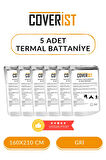 5 Adet Acil Durum İlk Yardım Battaniyesi Deprem Termal Battaniye Gri 160x210 cm