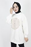 2 İp Kumaş Nakış Ve Taş Detaylı Sweatshirt