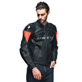 Dainese Racing 4 Black Fluo Red Deri Mont