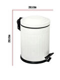 Vintage 5 Lt Yavaş Kapanır Kapaklı Ofis Mutfak Banyo Balkon Çöp Kovası Beyaz