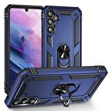 Gpack Samsung Galaxy A14 Kılıf Vega Sert Silikon Tank Standlı Yüzüklü Mıknatıslı