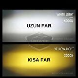 Renault 9-11 Broadway Fairway Spring Flash Tüm Kasalar İçin Uyumlu Mercekli Far Ampulü Led Xenon Çift Renk Sarı-Beyaz Far Şimşek Etkili CSP Led Lamba Uzun Kısa 2 Adet Takım
