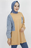 Kot Cep Detaylı 2 İp Kumaş Sweatshirt
