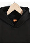 DAİSY KİDS Pamuklu Özel Tasarım ASLAN Baskılı Siyah Çocuk Sweatshirt