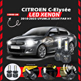 Citroen C-Elysee 2010-2023 Uzun Far Uyumlu Şimşek Etkili Led Xenon Premium Series H1