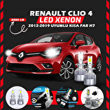 Renault Clio 4 2012-2019 Kısa Far Uyumlu Şimşek Etkili Led Xenon Performance Series H7