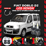 Fiat Doblo D2 2006-2012 Kısa Far Uyumlu Şimşek Etkili Led Xenon Premium Series H7